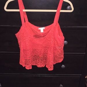 decree orange crop top - size large